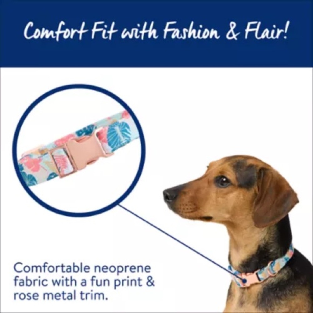 Dog Collar, Tropical Leaves Design, Size Medium — Top Paw - Picture 3 of 13